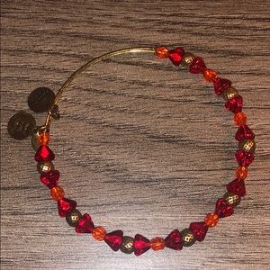 Alex and Ani Red, Orange and Gold Beaded Bracelet